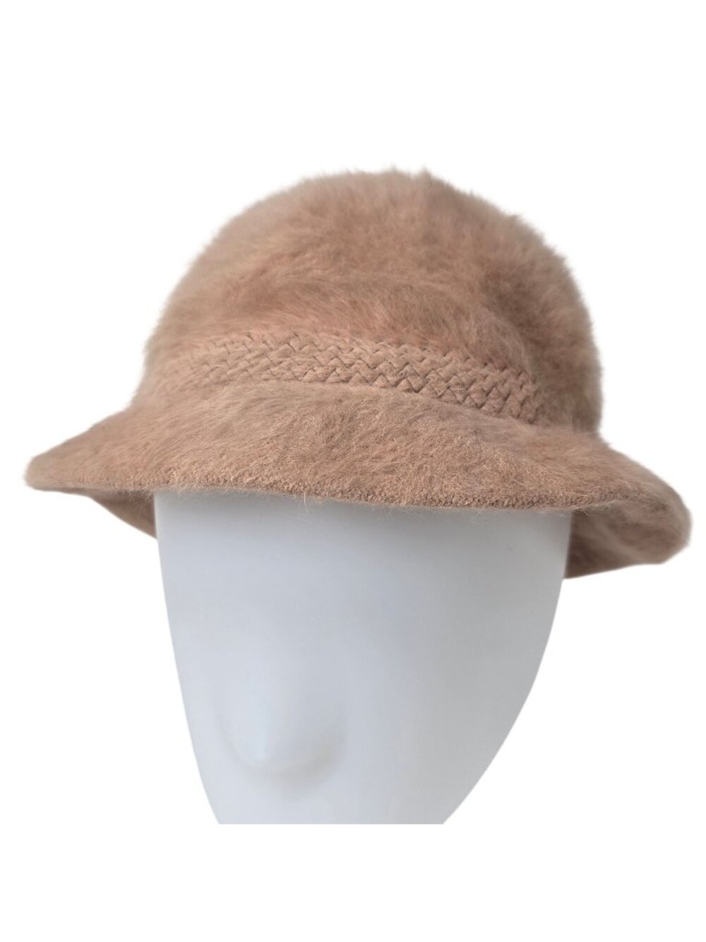 Kangol Vintage Beige Angora Rabbit Blend Grouser Bucket Hat, XL